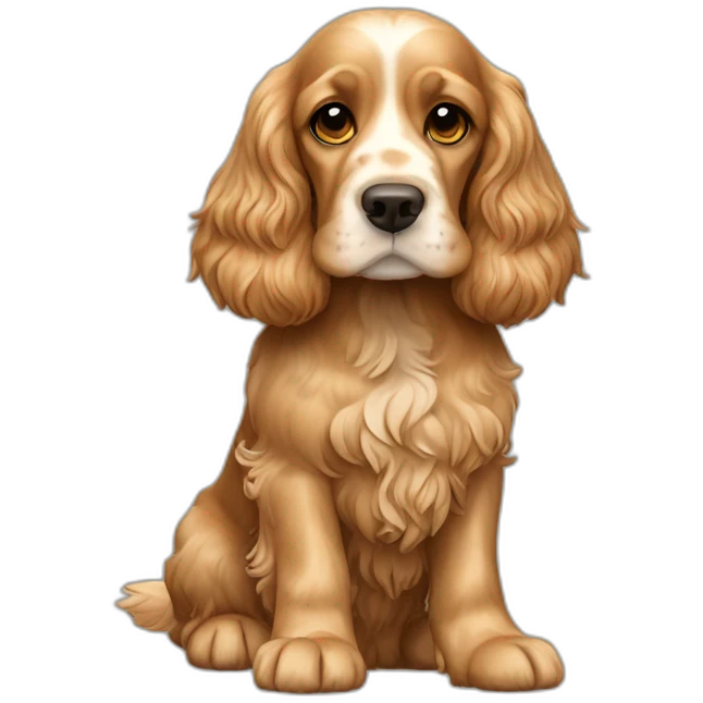 Dog-golden-english-cocker-spaniel-full-body emoji