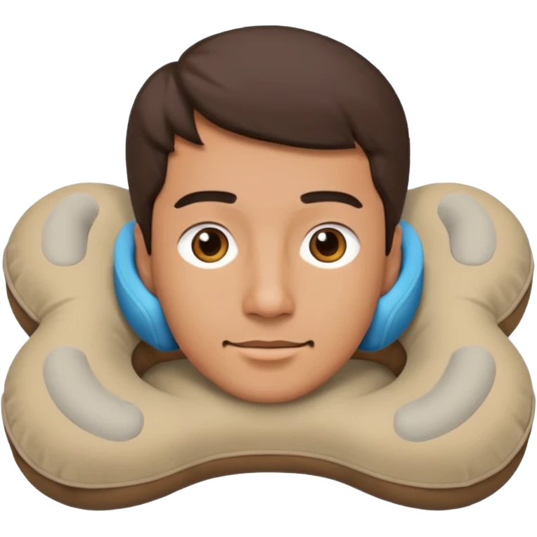 man using travel neckpillow  emoji