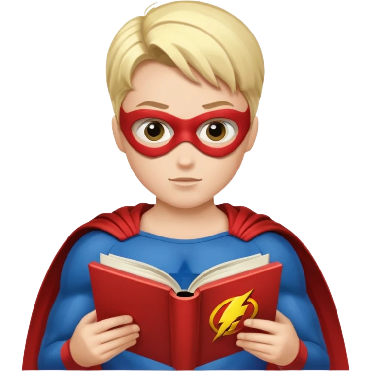 read book with Super heros emoji