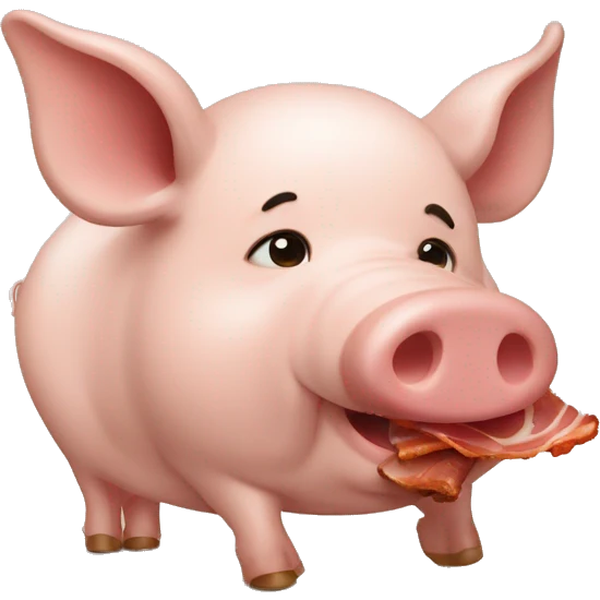 Cochon qui mange du bacon emoji