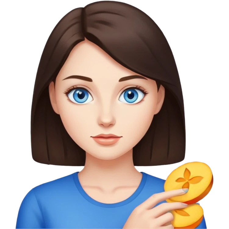 Брюнетка с голубыми глазами  emoji