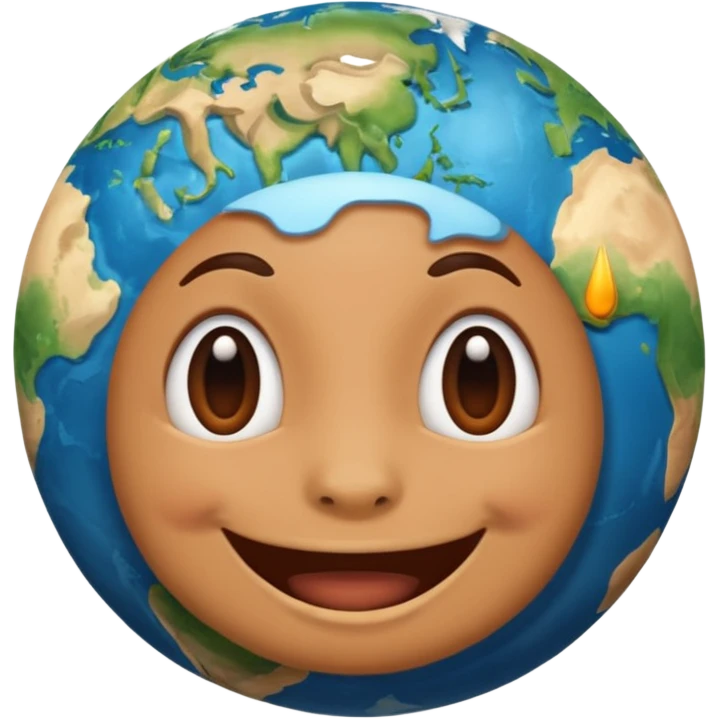 Planet earth emoji face on the office  emoji
