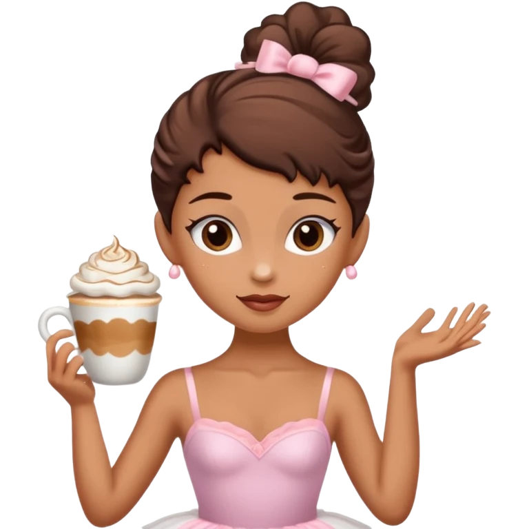 a ballerina with a head as a cup of capuchino  emoji