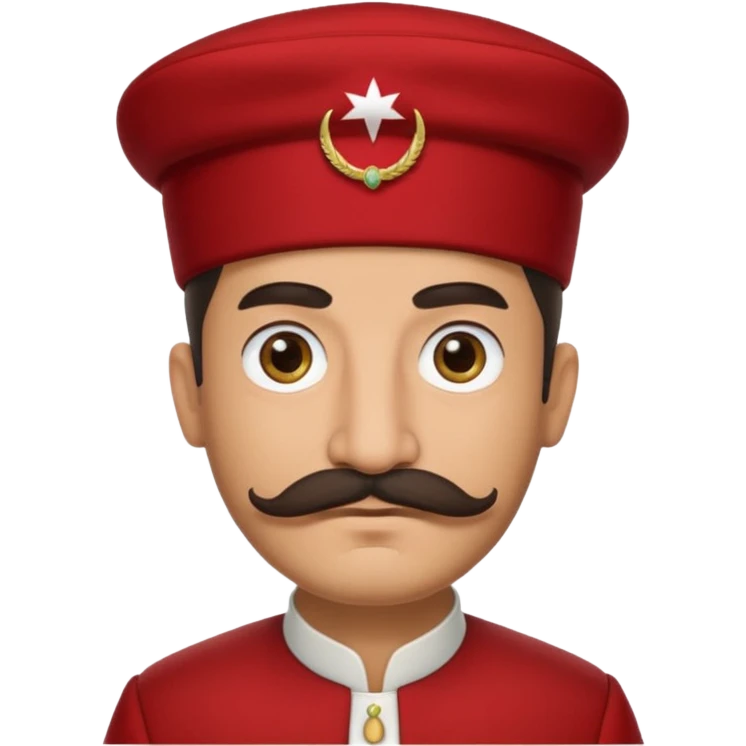 I want an emoji of a turkish man with a mustache with him wearing the traditional red thing on top of their head emoji