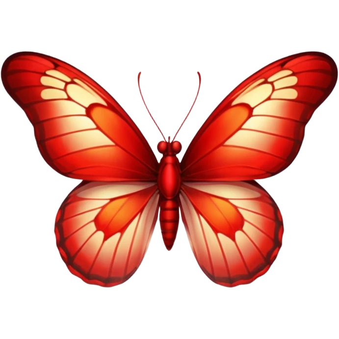 UNA BUTTERFLY RED FANTASY, PERO DEBE SER UN ROJO UN POCO CLARO, no debe ser tan rojo intenso, DEBE SER MÁS CLARO . DEBE TENER ESTE TONO APROX: #BF1736 emoji