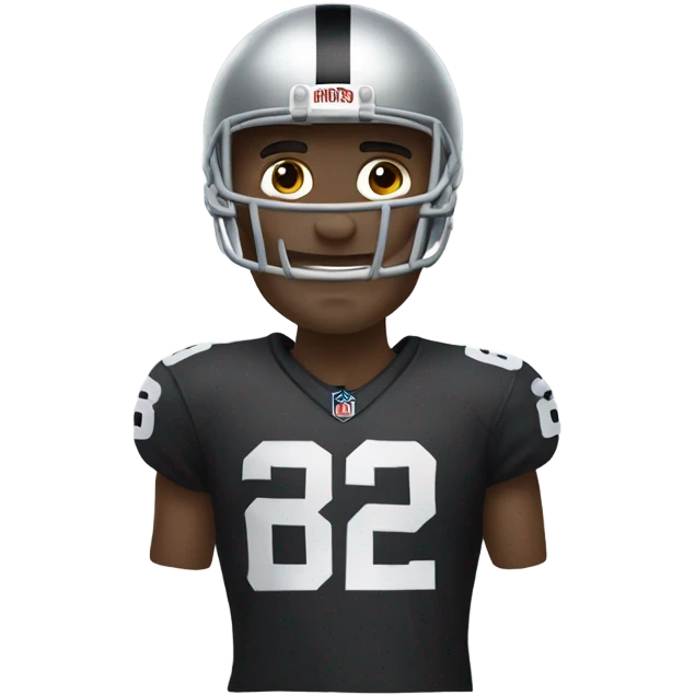 man wearing oakland raiders nfl football helmet and jersey emoji