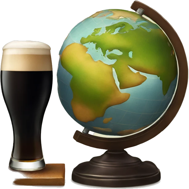a globe and a guinness beer  emoji