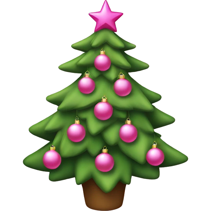 christmas tree with pink ornaments  emoji