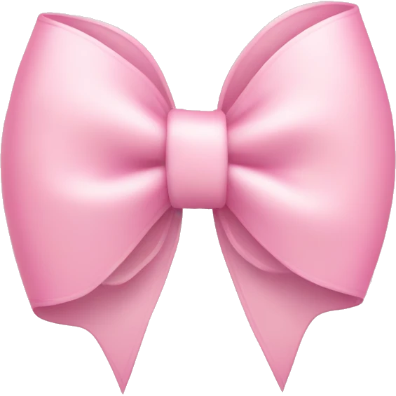 light pink bow with thin ribbon and stars around it emoji