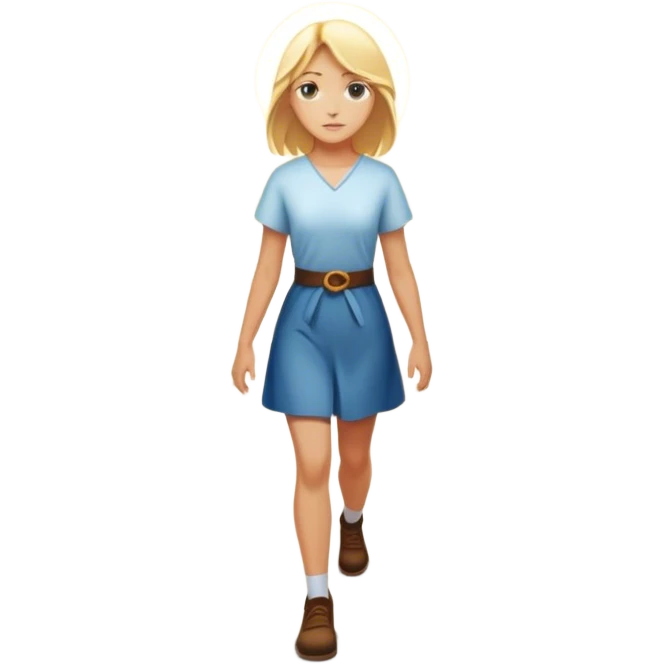 back of blonde woman stands In front at a crossroads between two paths—one illuminated, the other in shadow... scary and sunlight ...she walks the light path  emoji