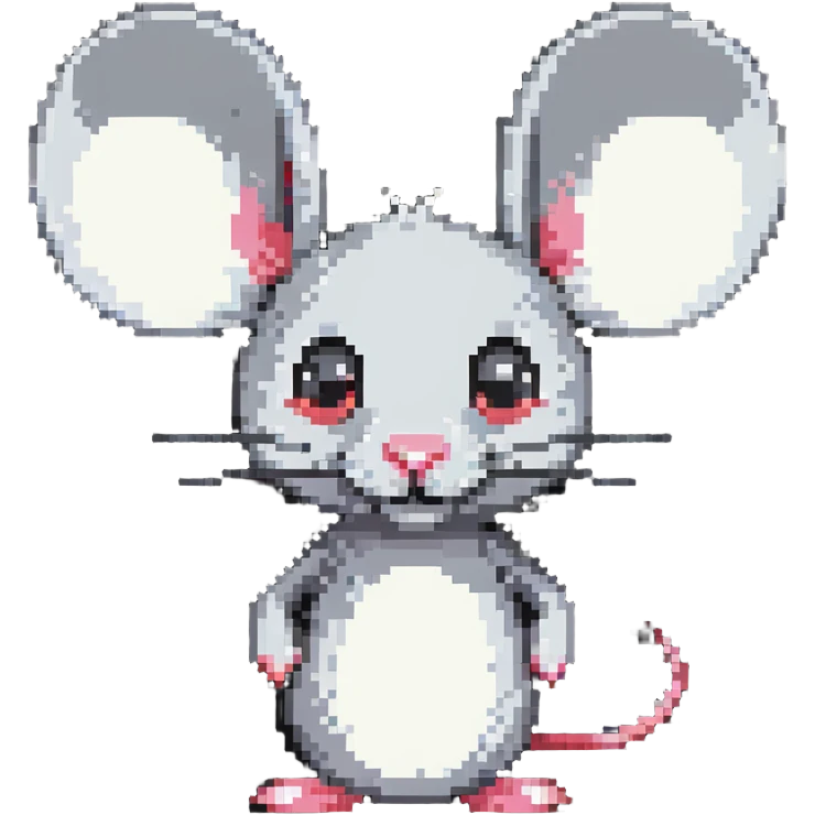 Pixelated mouse character with big ears emoji
