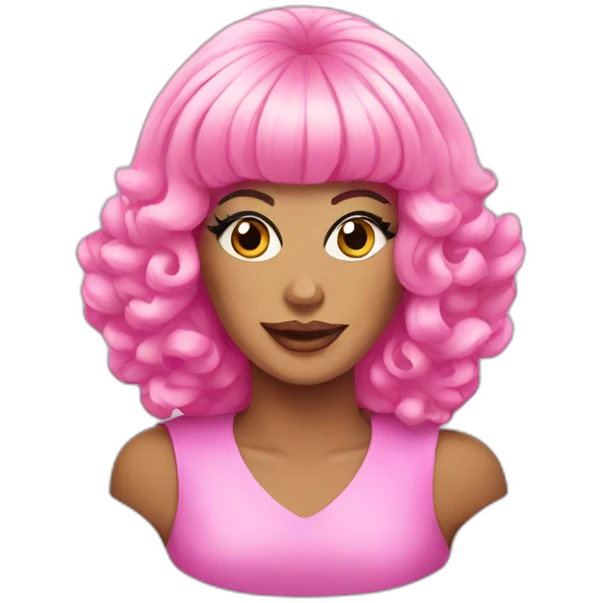Drag queen wearing a pink wig emoji