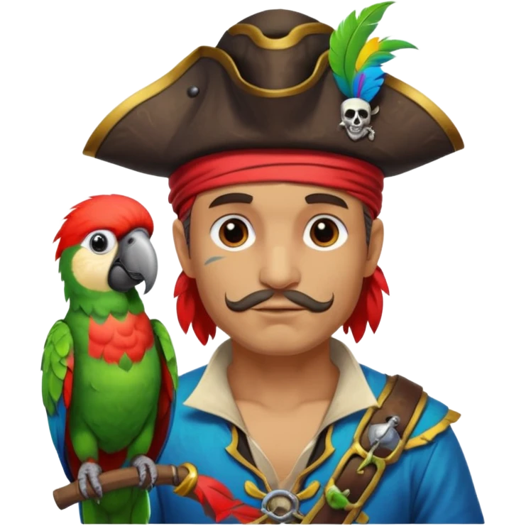 pirate and parrot emoji