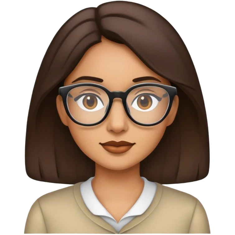 Female teacher glasses brunette skin showing  emoji
