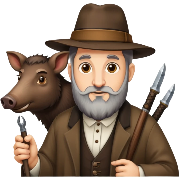 Jewish rabbi hunting wild boar emoji