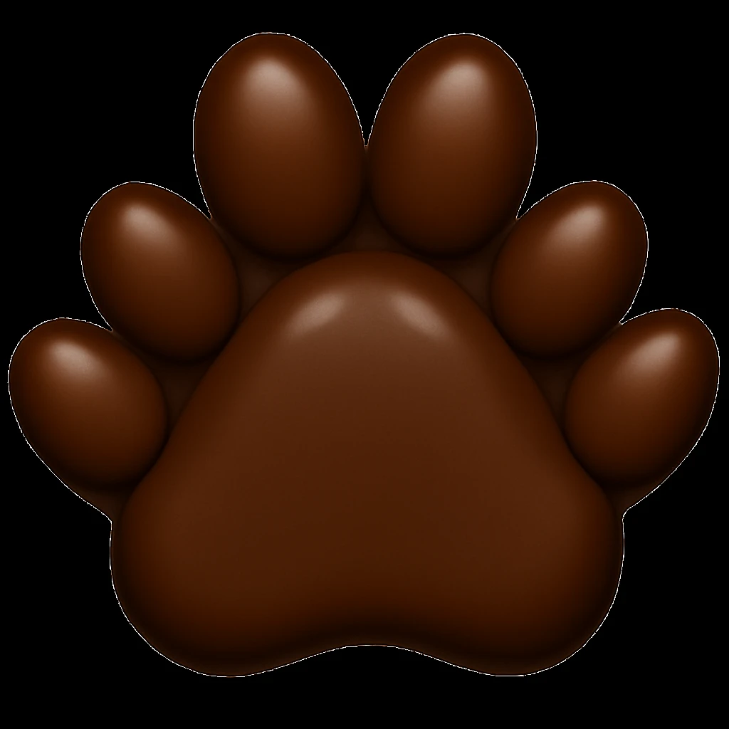 Make the paw print dark brown in apple style emojis emoji