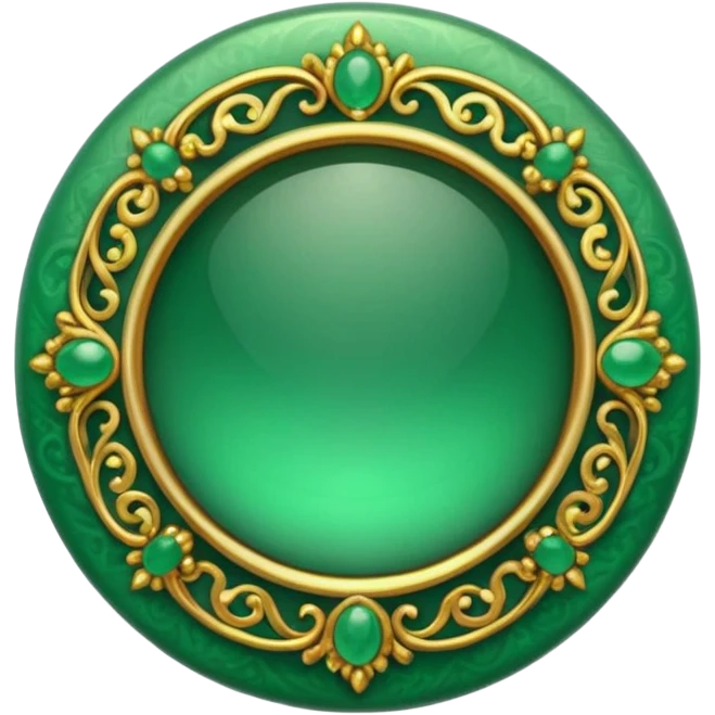 Jade and gold filigree style rounded icon button emoji