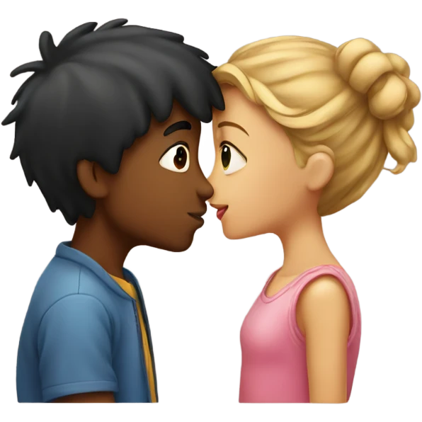 Girl kissing boy emoji
