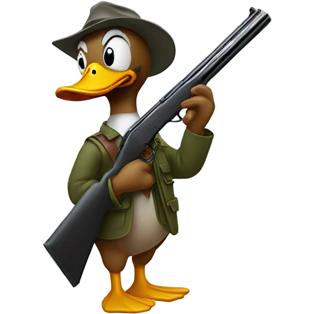 Duck with shotgun emoji