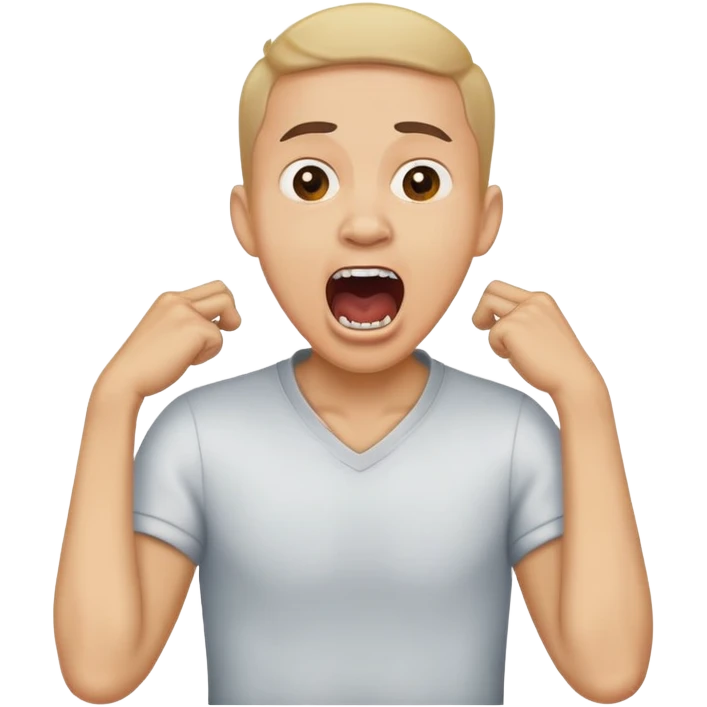 Guy holding his neck screaming  emoji