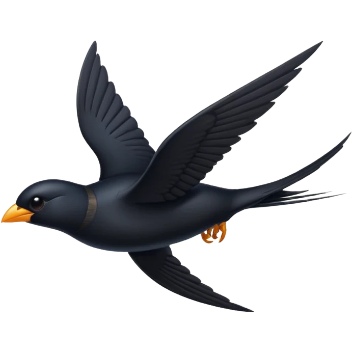 Black swallow flying emoji