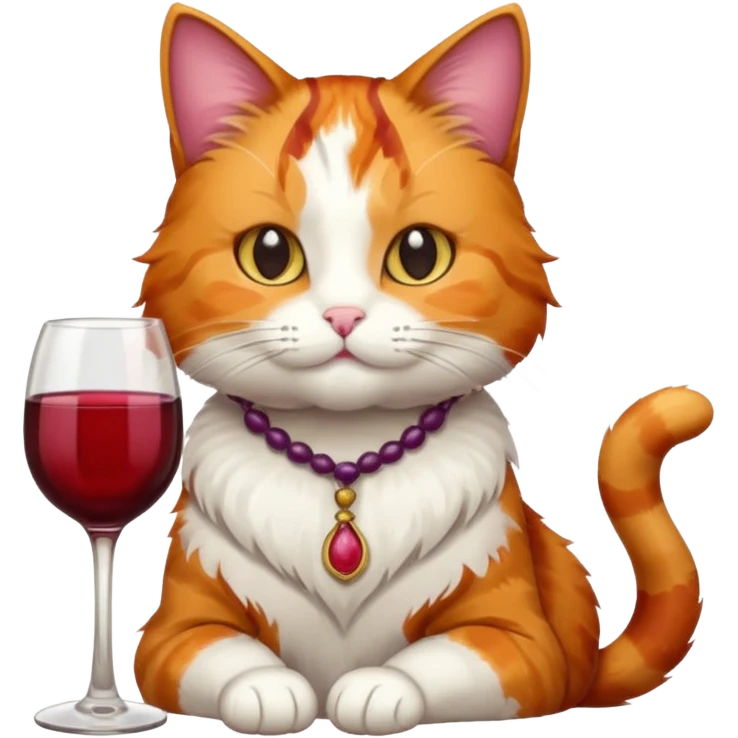 cat with wine emoji