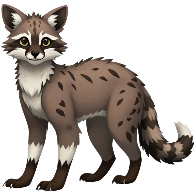 Modern Feral Rare Fantasy Vernid-Trico-species by LiLaiRa, random markings, full body emoji