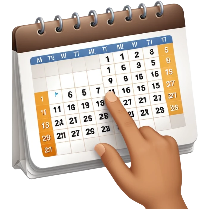 hand holding a calendar emoji