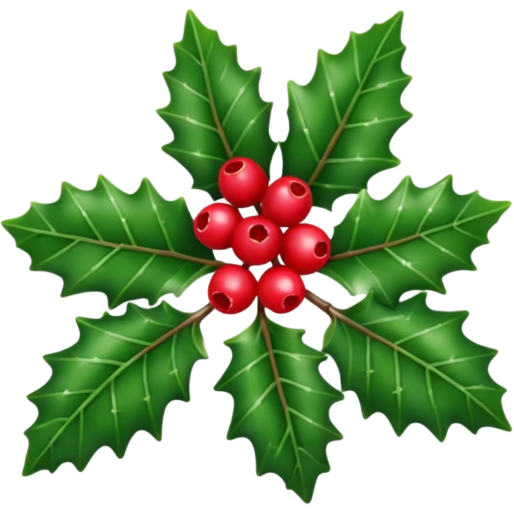Individual small Christmas holly emoji