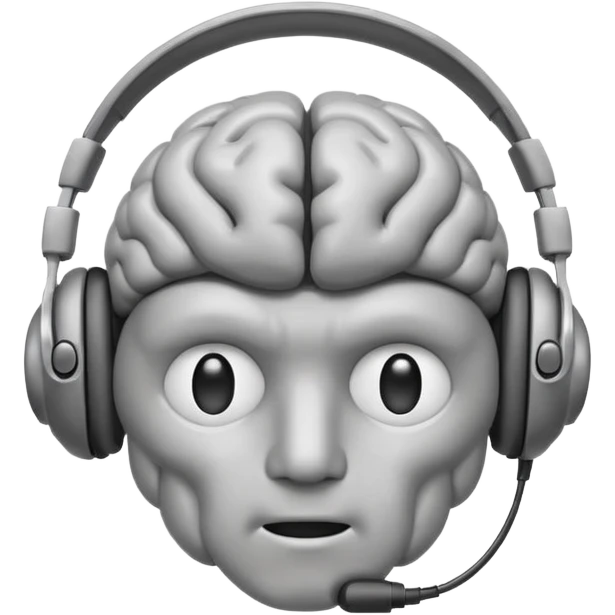Brain with headphones on  emoji