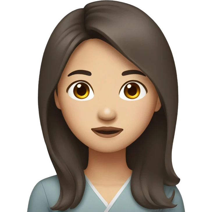 filipino korean woman with straight brown hair emoji