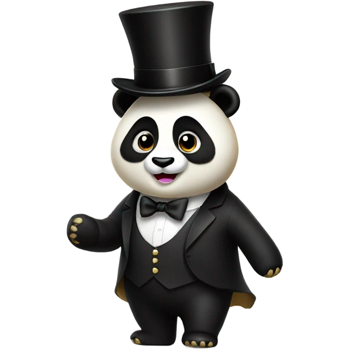 a panda in a tux with a golden top hat emoji