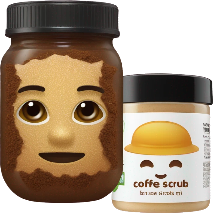 coffee grounds and honey face scrub in a jar emoji