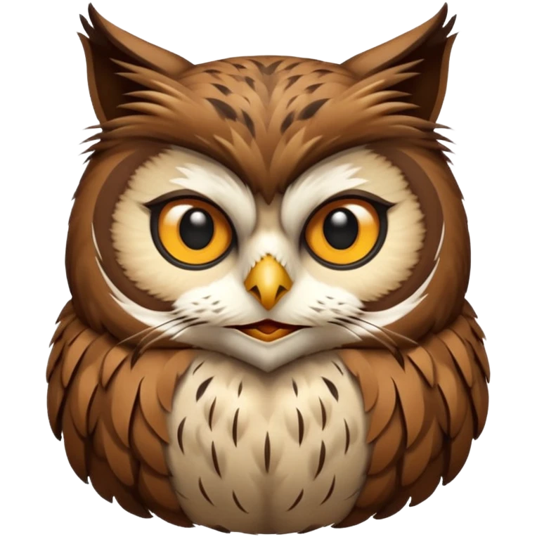 A owl with a cat head emoji
