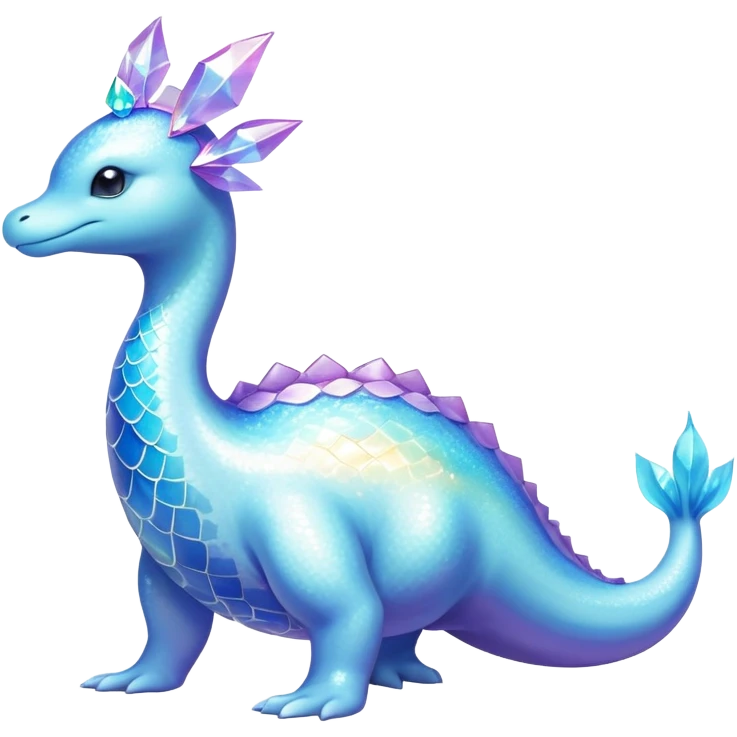 Shiny Exotic Colorful Ethereal Sparkly Lapras-Suicune-Aurorus-Fakémon-hybrid-creature (full body)  emoji