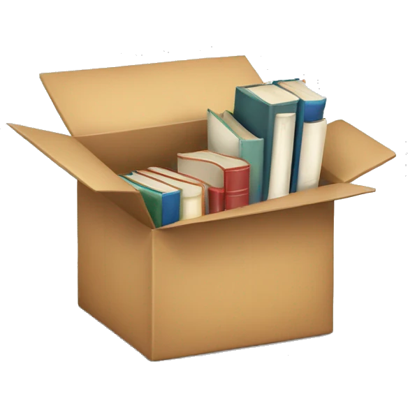 open box with books inside emoji