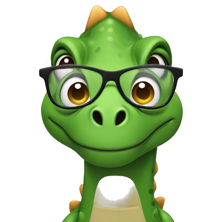 Dinosaur with glasses emoji