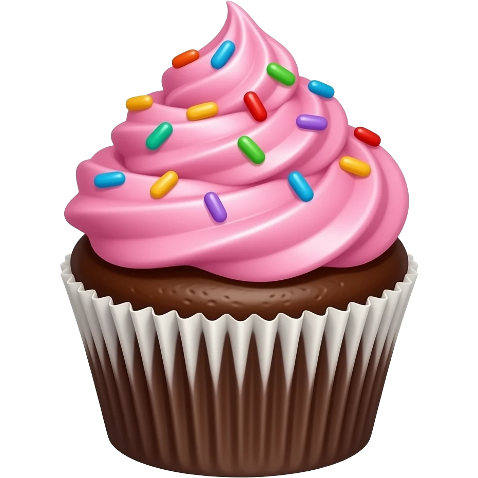 Cupcake with pink icing emoji