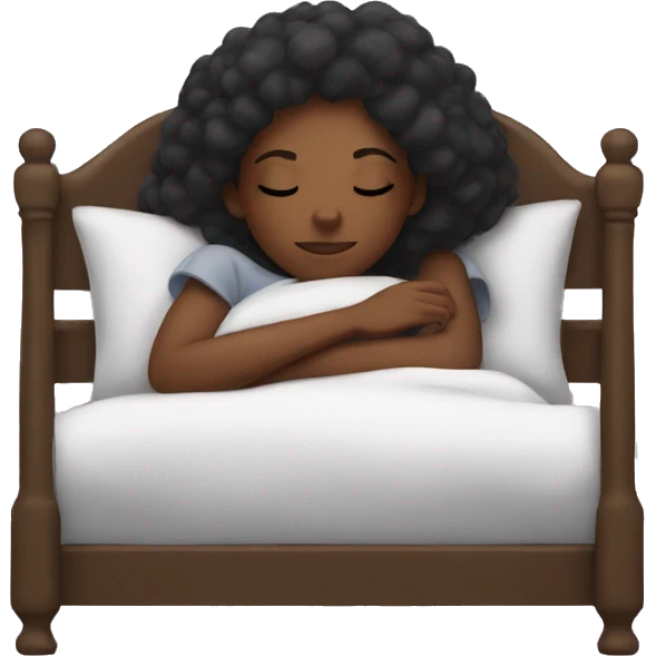 Black girl sleeping in her bed  emoji
