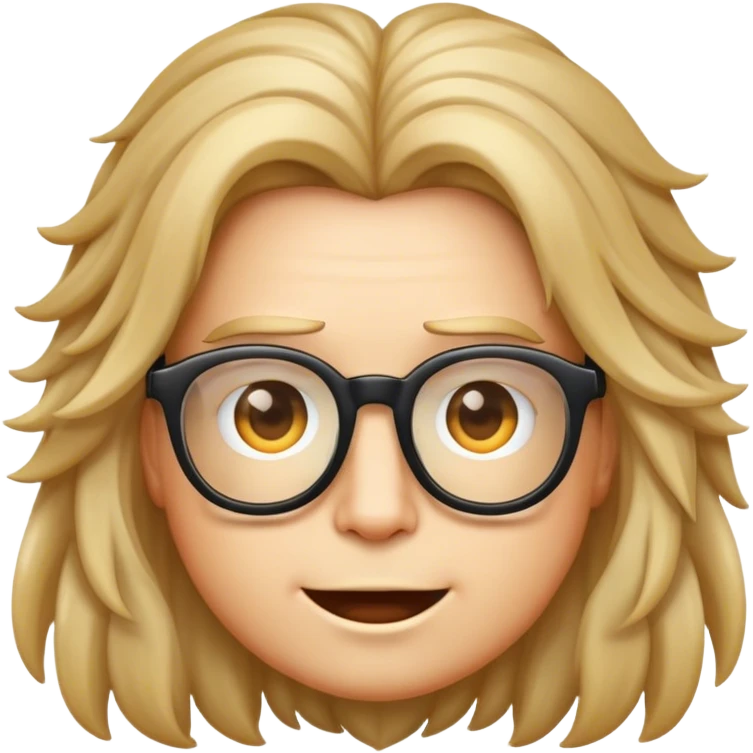 emoji with majestic hair wearing glases emoji