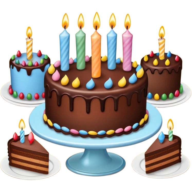 birthday table with cake emoji