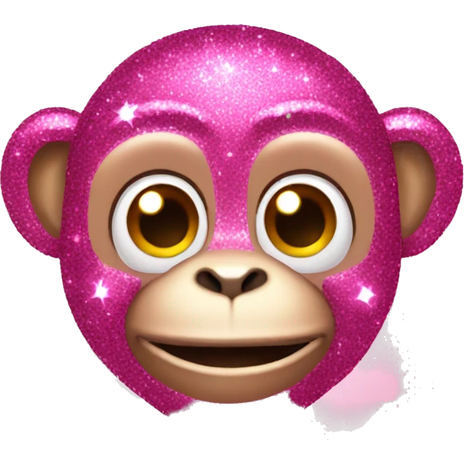 pink sparkly monkey emoji