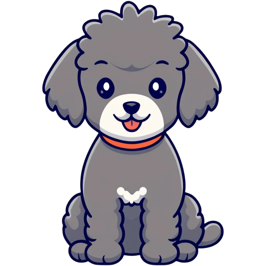 black french poodle dog emoji