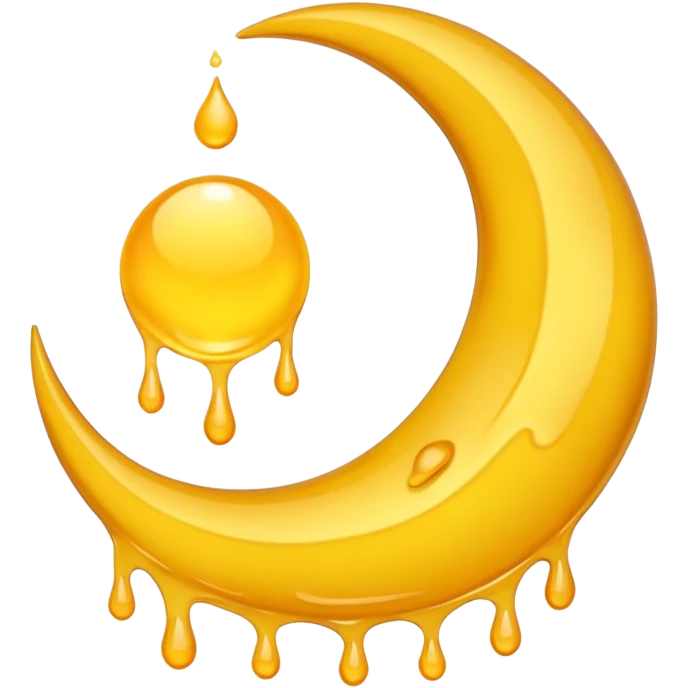 Melting waning crescent in yellow colour look more real emoji