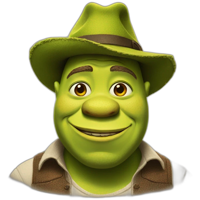 shrek wearing a fedora hat emoji