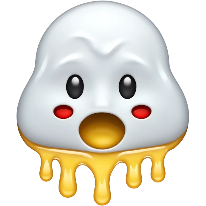 The heat broken emoji in white with sticky white liquid Ozzing out of it with no face emoji