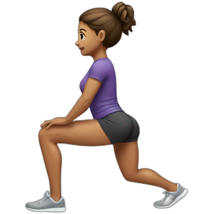  woman doing squats whith only leg emoji