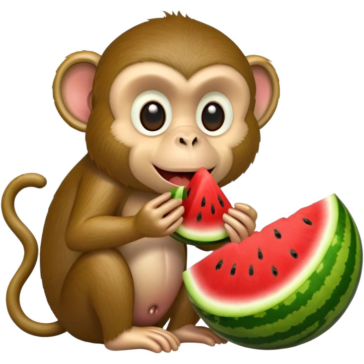 Monkey Eating Watermelon  emoji