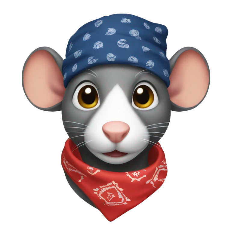 Rat wearing bandana emoji