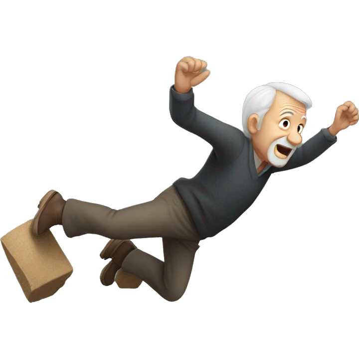 Old man tumbling down a hill emoji